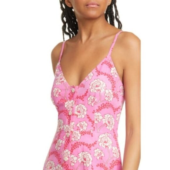 A.L.C.Marissa Pink Floral Print Midi Dress Women Size 0 - Picture 11 of 13